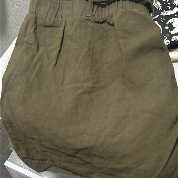 High Waist Olive Women's Shorts - Picture 7 of 8